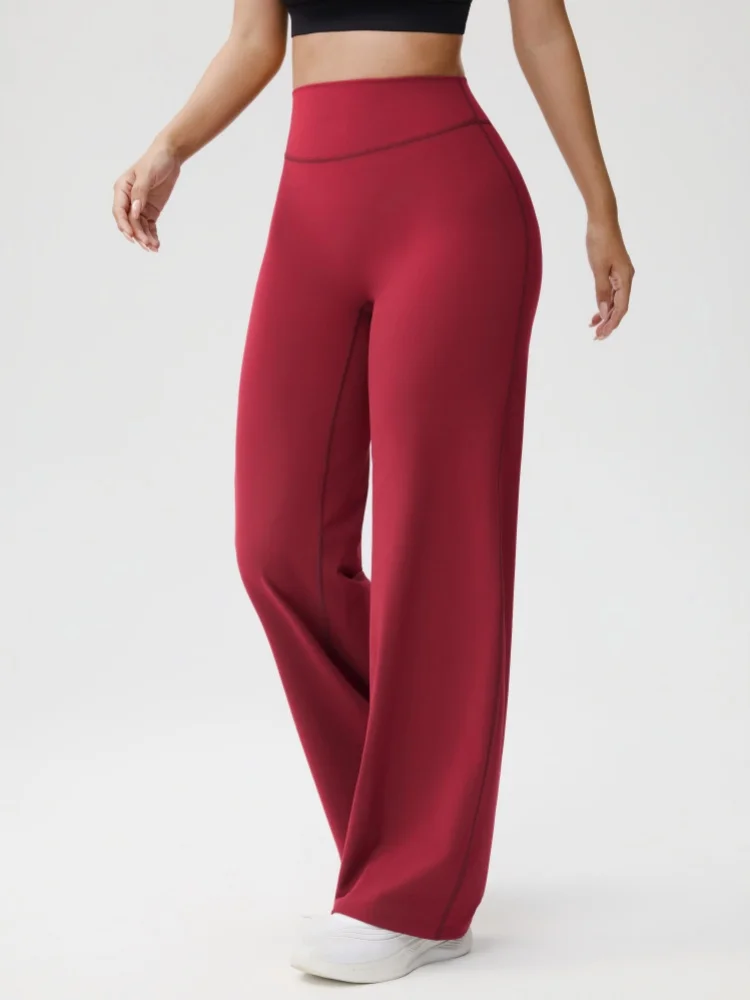 High Waist Straight Leg Workout Pants Naked Skin Friendly Hip Lifting Casual Sports Legging Training Body Shaping Fitness Bottom