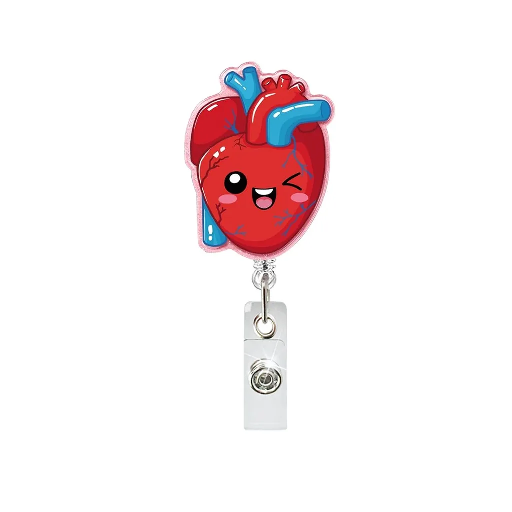 Retractable Badge Reel Retractable Acrylic Retractable Badge Clip Cartoon  Badge Holder Practical For  Staff Daily