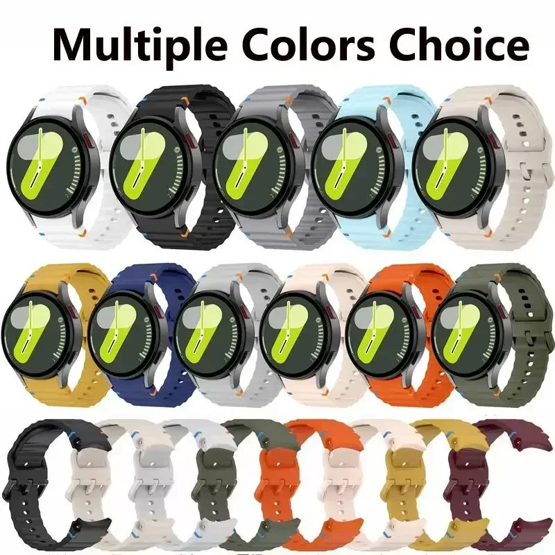 حزام سيليكون رسمي لساعة سامسونج جالاكسي 7/FE/6/5/4 44 مللي متر 40 مللي متر 5Pro موجة الفرقة لساعة جالاكسي 4 6 كلاسيك 47 مللي متر 46 42 43 مللي متر