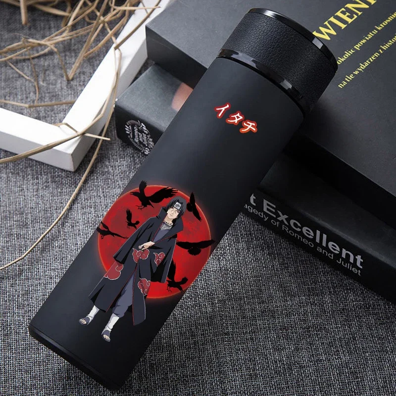 Naruto Cartoon Anime Pattern 304 Stainless Steel Thermos Cup High Capacity Uchiha Itachi Action Figure Water Cup Kids Gifts