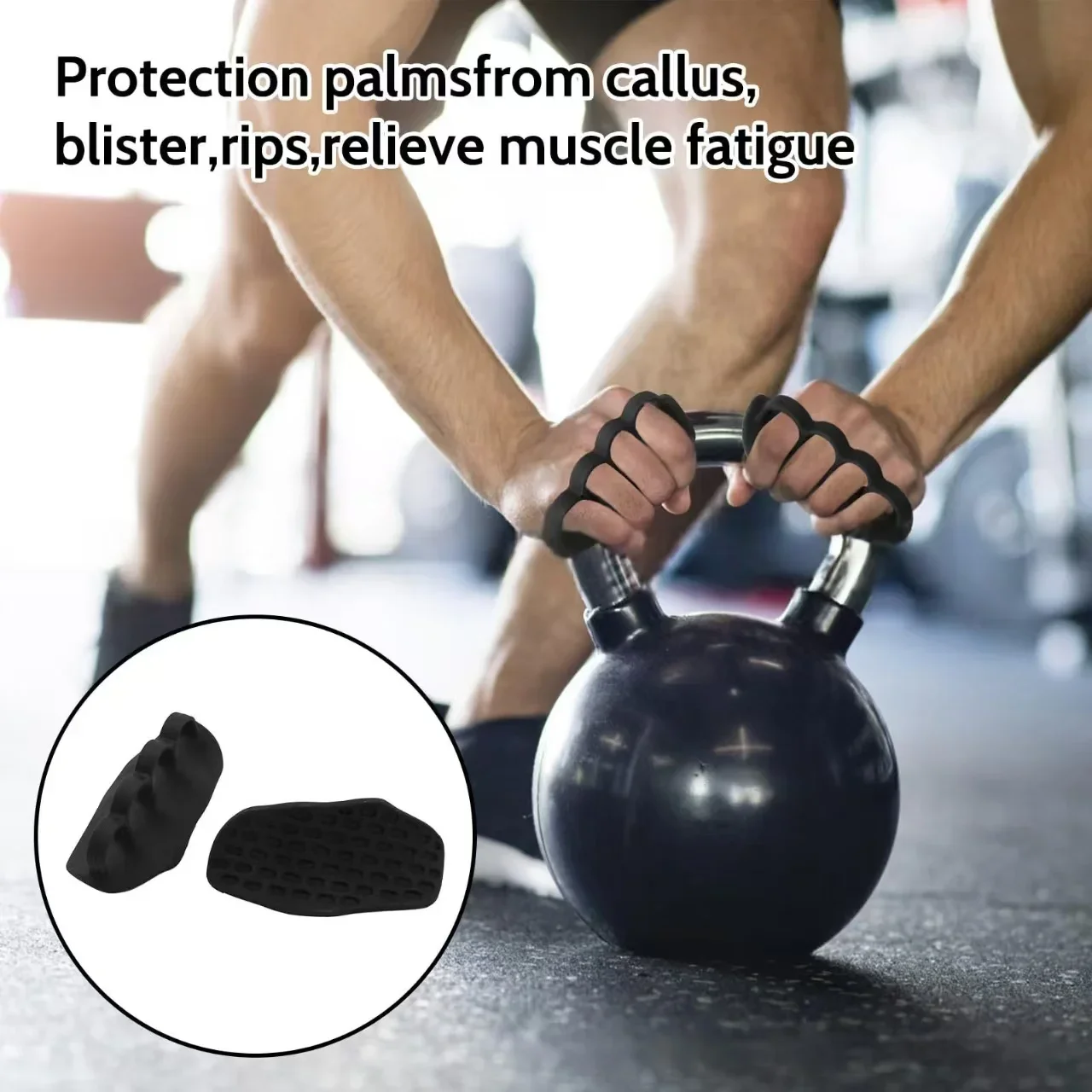 2 uds guantes de Fitness potenciador de agarre de silicona agarre de cuatro agujeros entrenamiento cruzado Palma apretón de manos protección Manual ejercicio de gimnasia