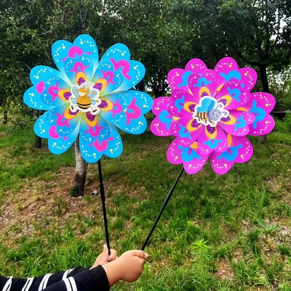 Wielostylowy Pawie Brokatowy Wiatraczek 36/38cm Kolorowy Tradycyjny Obrotowy Wiatrak Dwuwarstwowy Dekoracja Piknikowa Zabawki