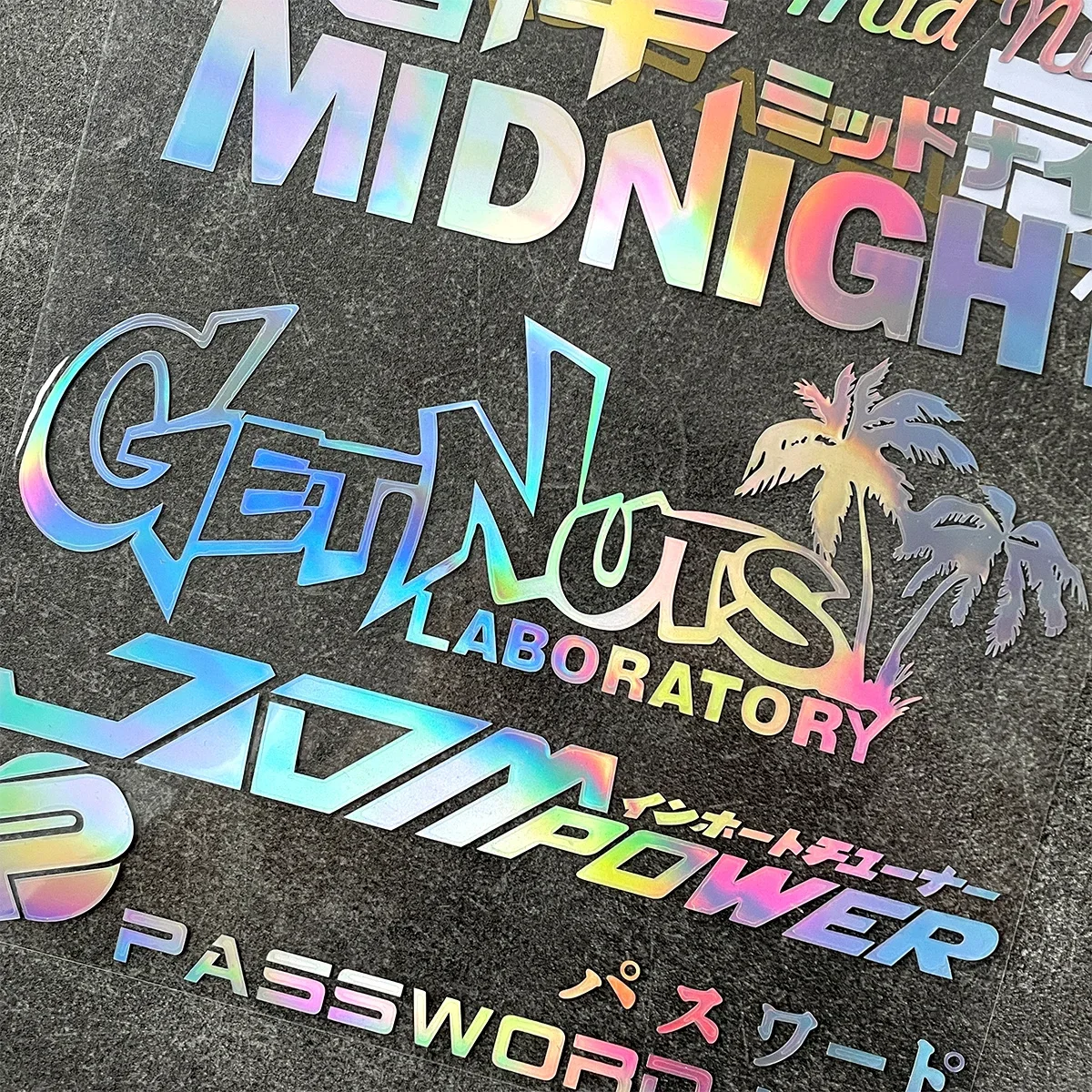 JDM Midnight Reflective Stickers Motorcycle Body Windshield Helmet Visor Car Auto Moto Decals Accessories For Voge YAMAHA Honda