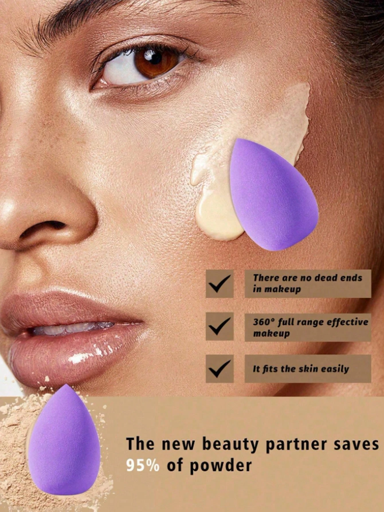 3/20/60 ชิ้นแบบพกพา Water Drop Shape Mini เครื่องปั่นฟองน้ําความงามเครื่องสําอางค์ Foundation เครื่องสําอางค์ฟองน้ําแต่งหน้าเครื่องปั่น