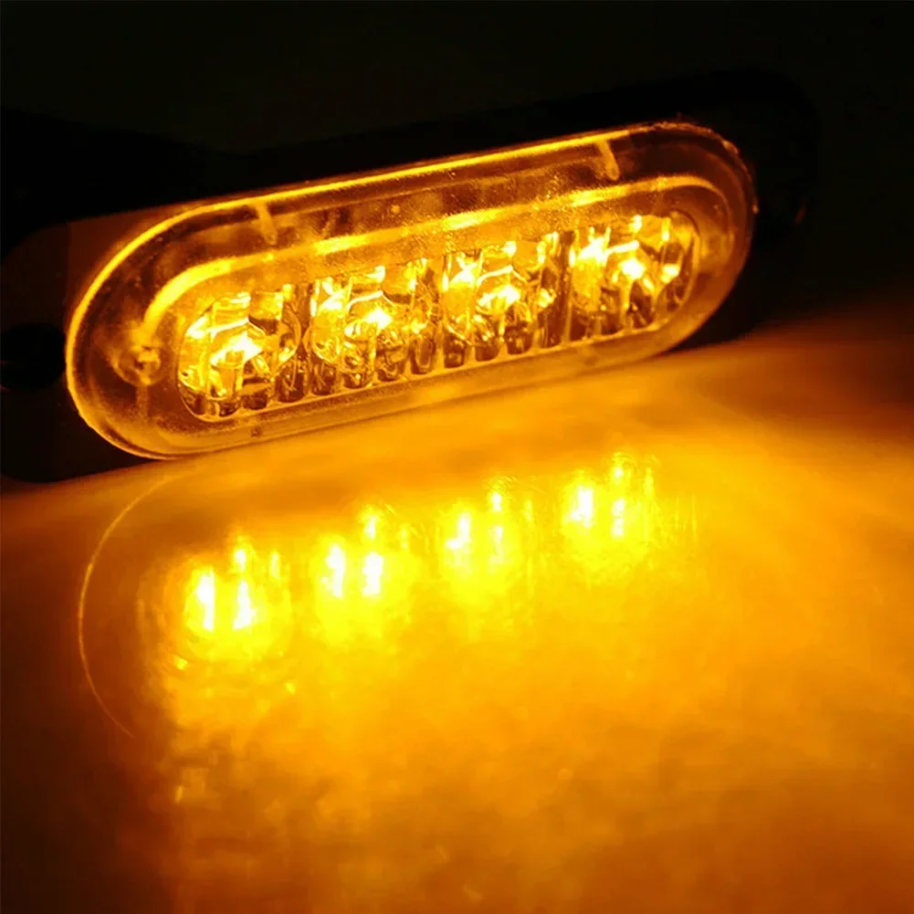 Led Side Marker Lights Amber Recovery Car 12V/24V LED Lighting Bar Orange Grill Breakdown Flash Led Emerge Strobe Lights