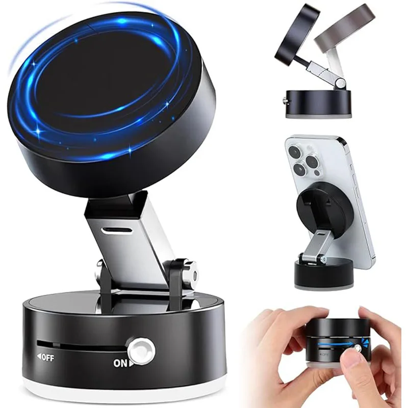 

Многофункциональный вакуумный кронштейн на присоске, складной выдвижной вакуумный двусторонний магнитный держатель для мобильного телефона, автомобильный и настольный держатель