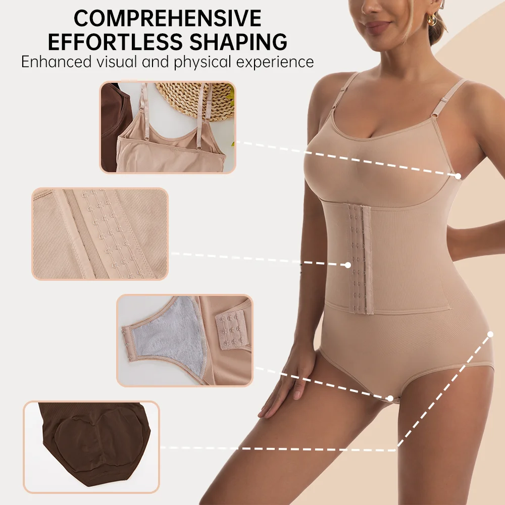 Women Button-Down Belt Bodysui - Shapewear Bodysuit Firm 评论和价格