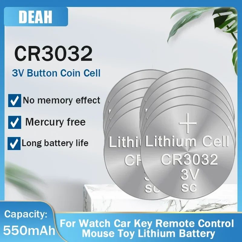 CR3032 3032 3V 550mAh Lithium Battery CR 3032 Button Coin Cell For Toy Car Remote Control Clock Watch Calculator Mouses Shavers