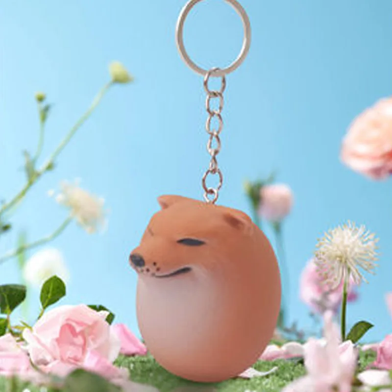 Creative Shiba Inu Realistic Egg Shape PVC Desk Decor Dog & Egg Union Decorations  Home Offices Fun Christmas Gifts