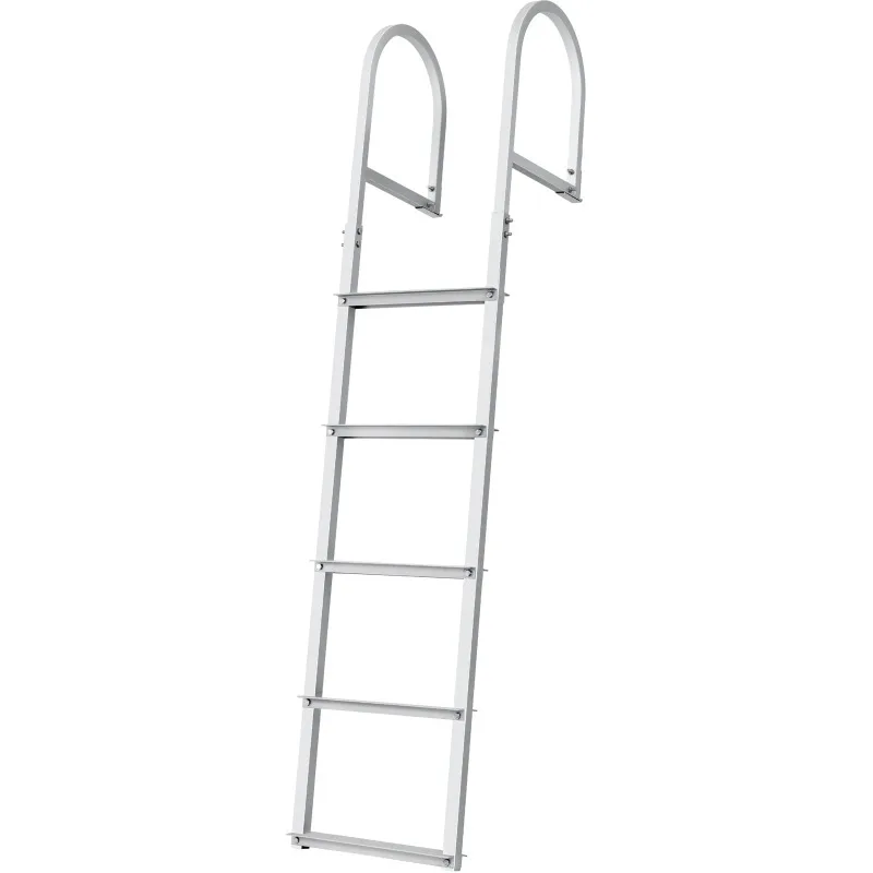 

3/4/5 Steps Removable Dock Ladder 350/500Lbs Load Pontoon Boat Ladder with Rubber Mat for Lake, Marine Boarding, Pool