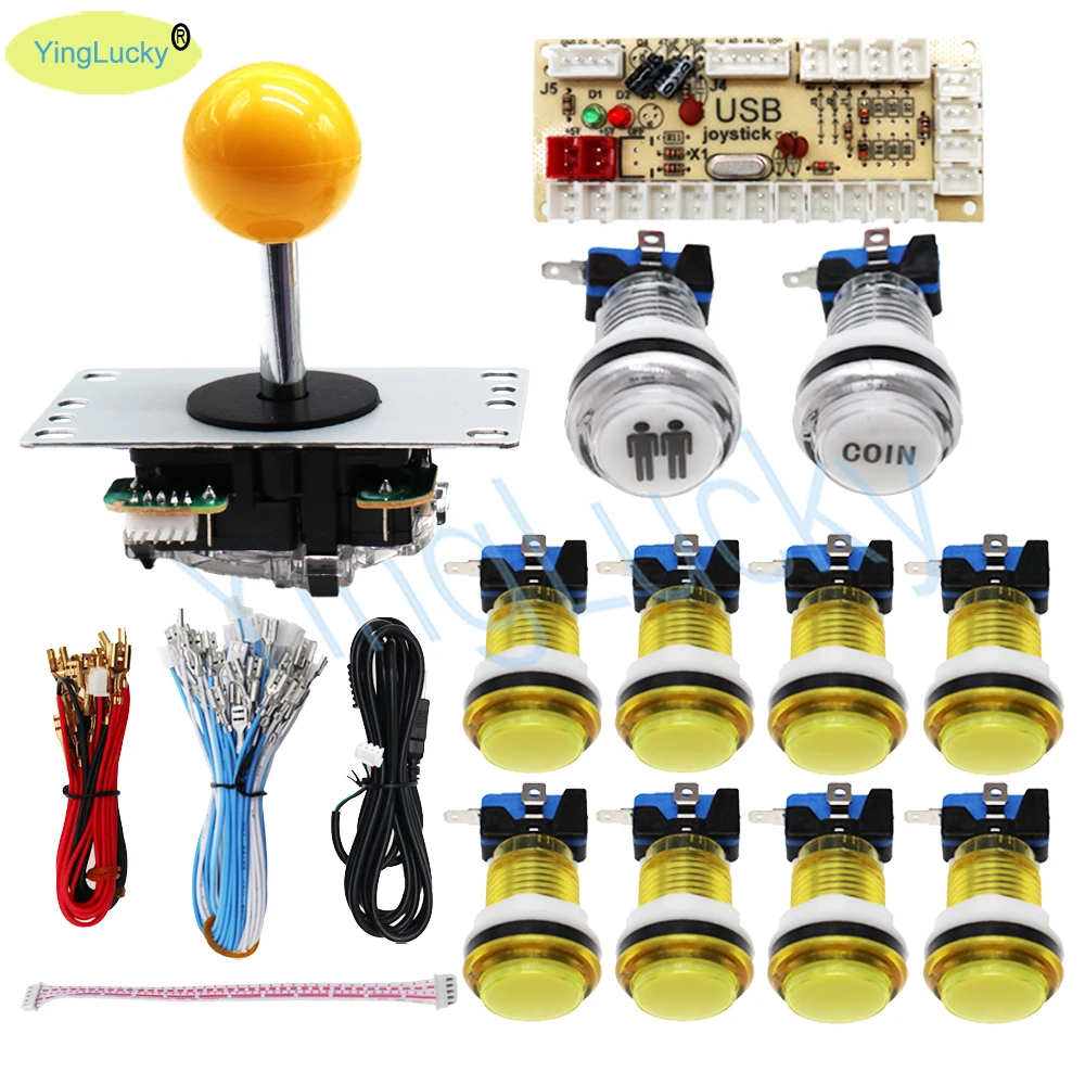 플레이어 DIY 아케이드 조이스틱 키트, 아케이드 버튼 10 개, 조이스틱 1 개, USB 키트 인코더 1 개, 아케이드 게임 게임 액세서리