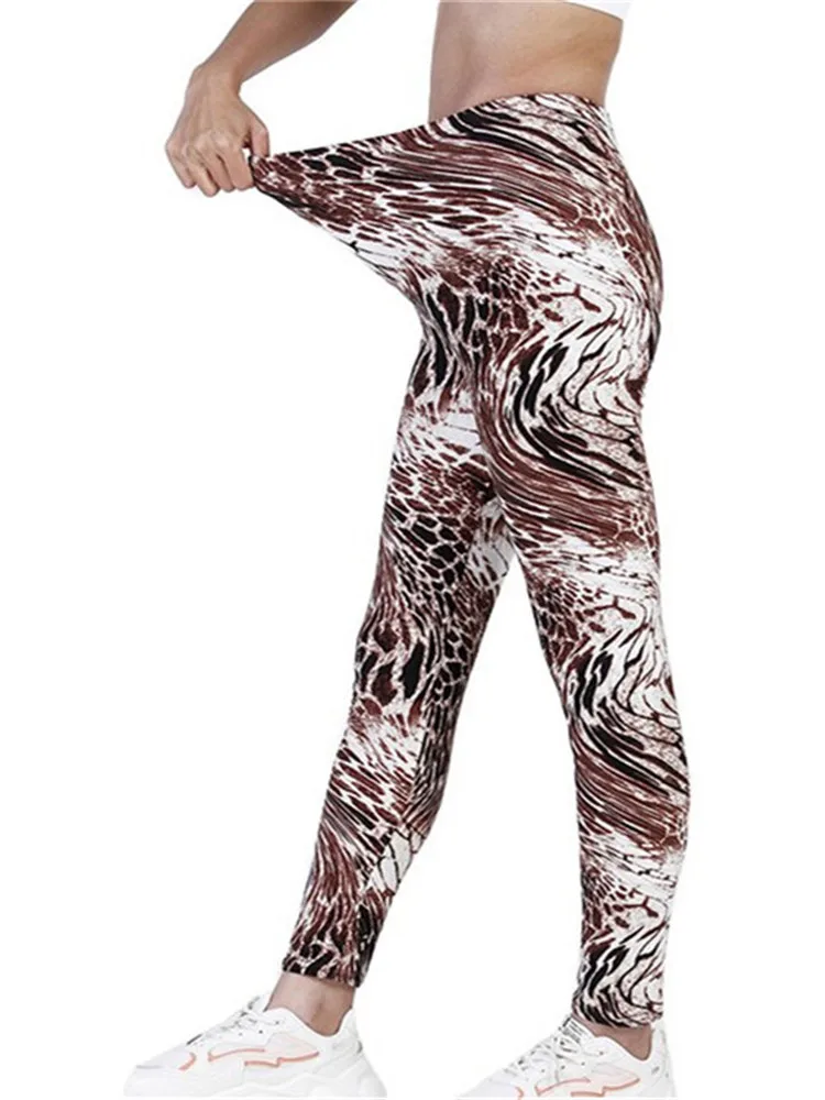 VISNXGI Leggings da allenamento vita alta pantaloni da palestra per donna abbigliamento sportivo elastico nero bianco Leopard esercizio Fitness nuovo Activewear