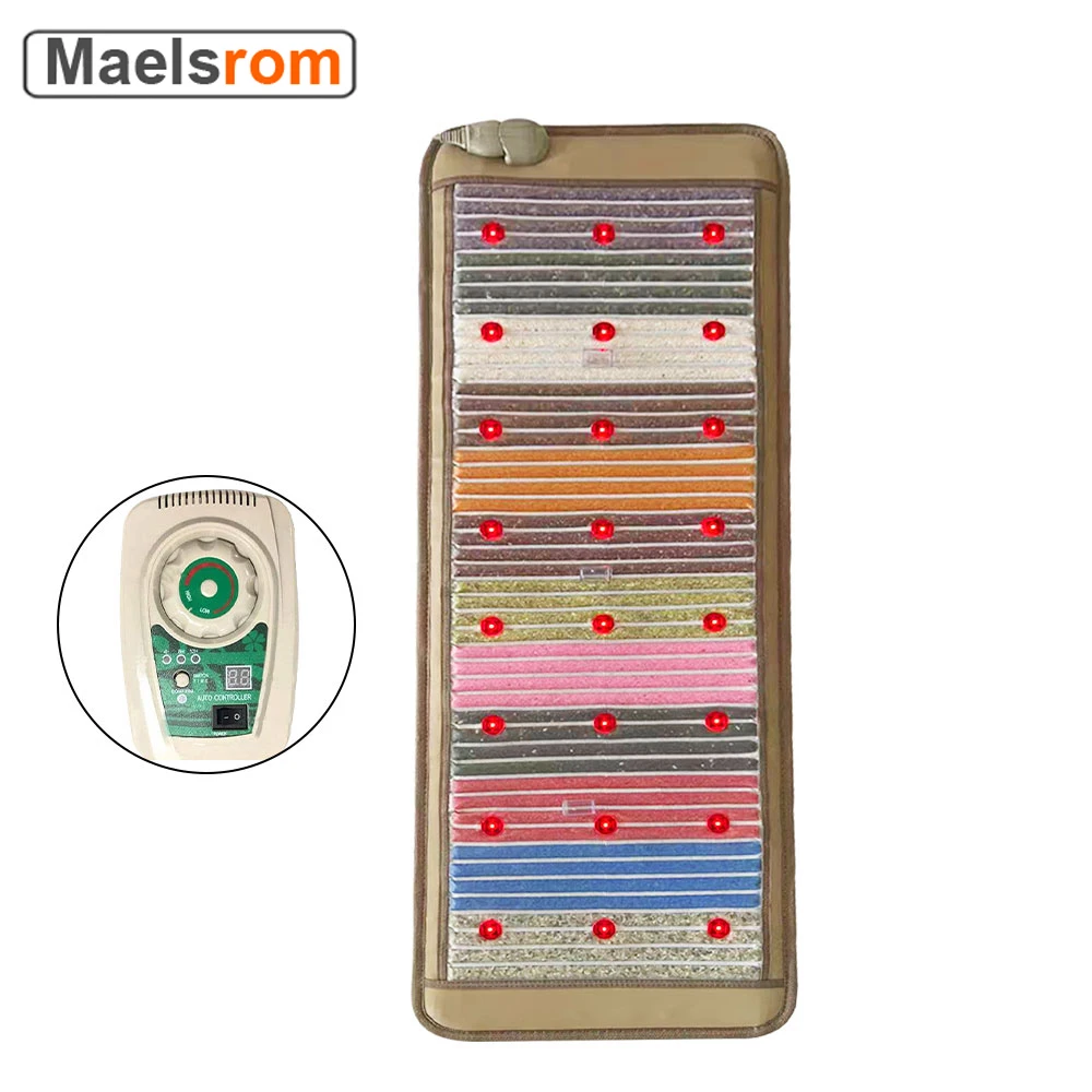 Far Infrared PEMF Heating Pad Photons Massage Tool Natural Bio-Crystal Chakra Magnetic Therapy Cushion Gemstone Rainbow Mattress