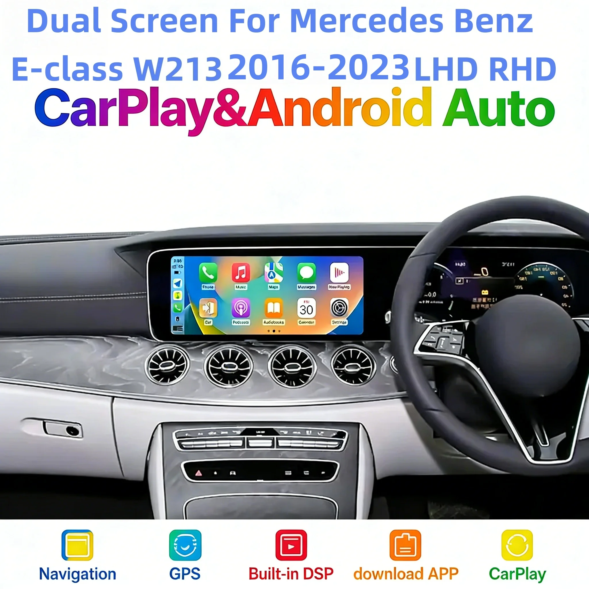

LHD RHD Android Wireless CarPlay For Mercedes Benz W213 2016-2023 Multimedia Video Player Auto Car Radio Stereo Navigation 25.6"