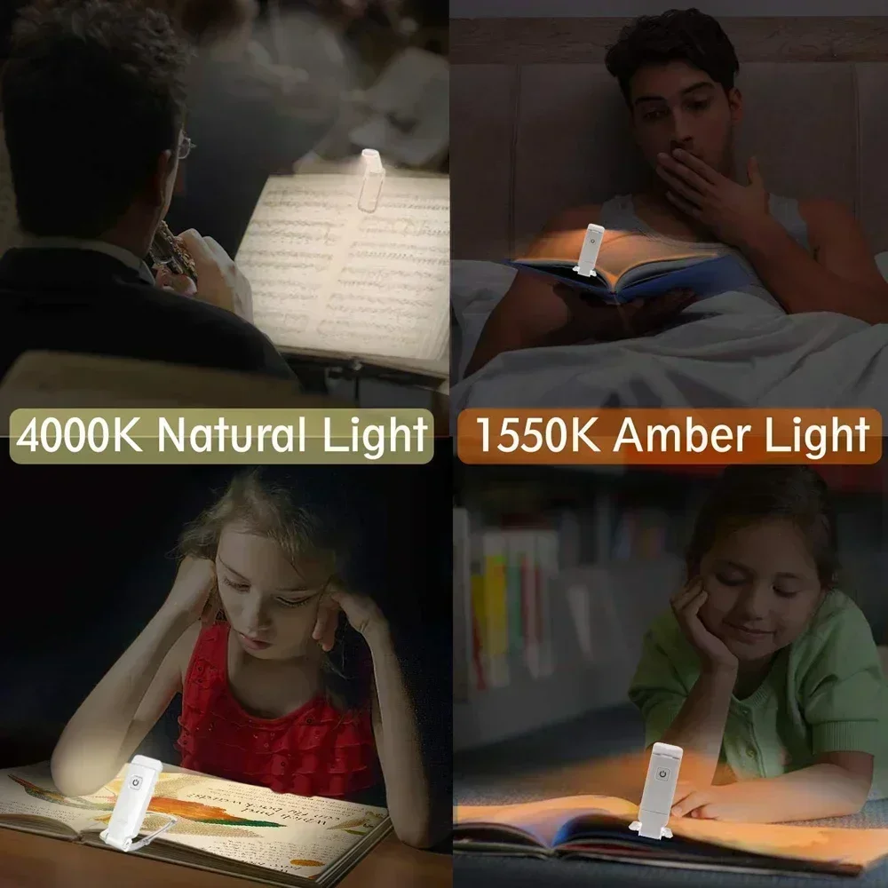 Reading Light, USB Rechargeable Book Light for Reading At Night in Bed,LED Clip on Portable Bookmark Light for Reading in Bed