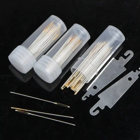 30 PCS 크로스 스티치 바늘 골드 테일 바늘 무딘 자수 바늘 크로스 스티치 바느질 도구 홈 DIY 바느질 바늘