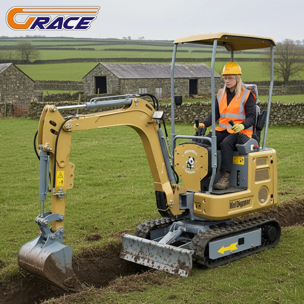 

3 Ton Kubota Engine Mini Excavator Hydraulic Thumb Digger for Grabbing Materials Logging Debris Removal