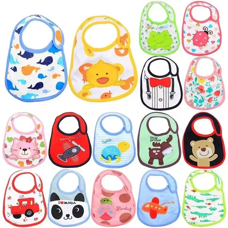 20Pc/Lot Bibs Girls Cute Cartoon Toddler Baby Waterproof Saliva Towels Choosed Cotton Bibs Gifts 0-3 YEARS