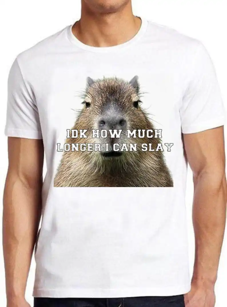 

Slaying Capybara, Sarcastic Meme Tee