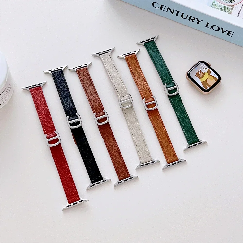 1pc Snap Leather Leisure Sports Apple Watch Band 42/44/45/49mm 38/40/41mm For Apple Watch Series Ultra2 Se 9/8/7/6/5/4/3/2/1
