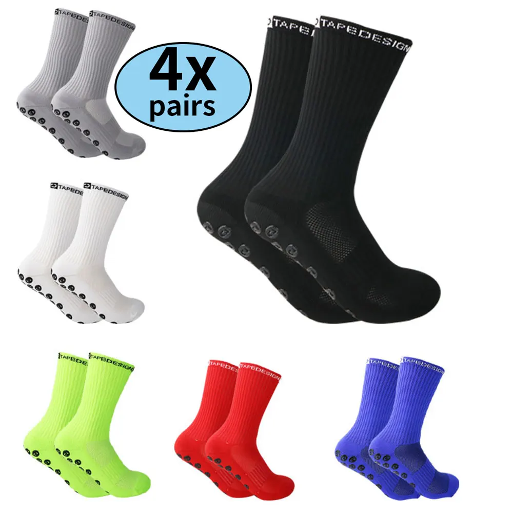 4PairsNew Sports Anti Slip Soccer Socks Cotton Football Men Socks Calcetines