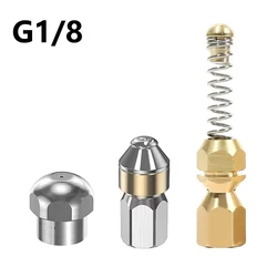 High Pressure Cleaner Sewer Drain Sewer Cleaning Nozzle Accessories 1/8 Inch Stainless Steel Quick Plug Drain Hose Nozzle Tools