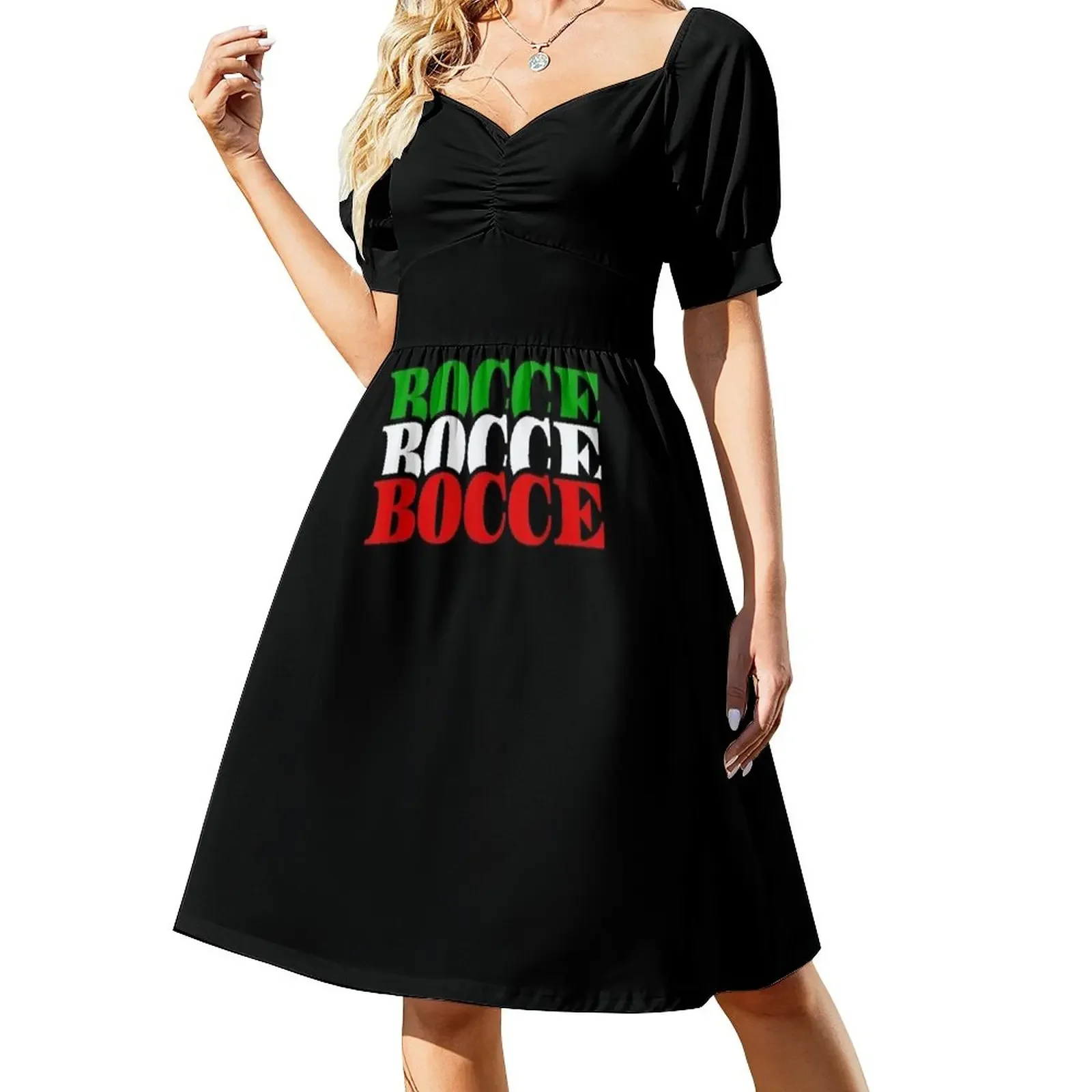 

Bocce Funny Bocce Ball with Italian Flag Short-Sleeved Dress elegant party dresses for women 2025 Casual dresses