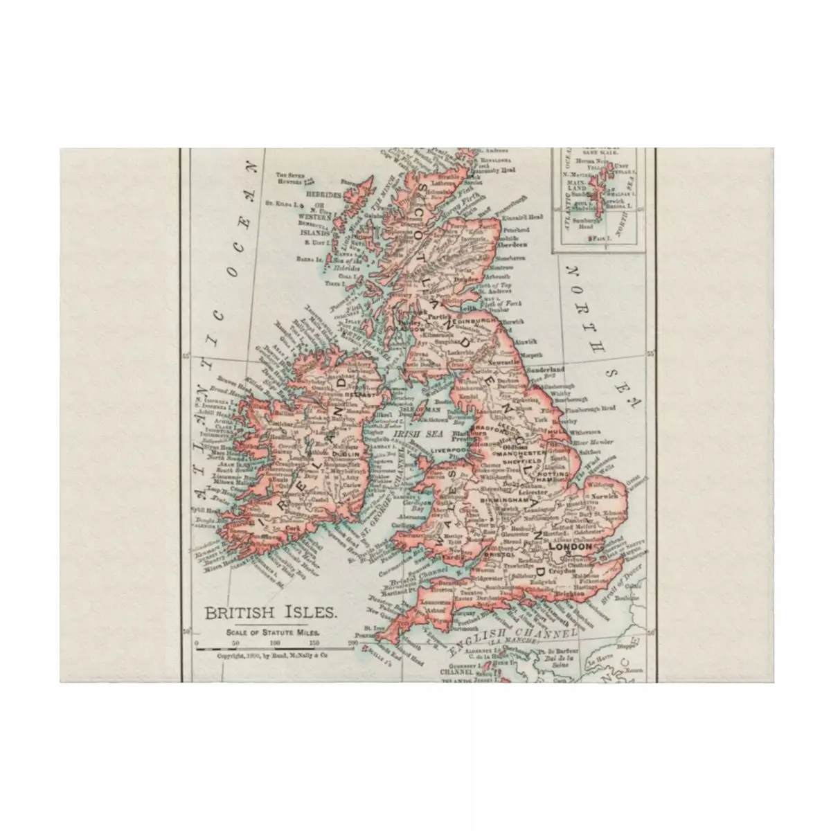 

MAP: The British Isles Throw Blanket Plush Hairy Warm Softest Blankets