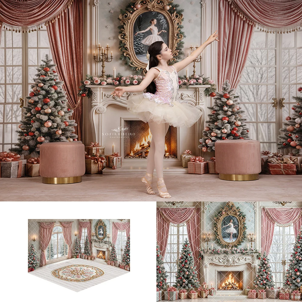 

Рождественские фоны для камина с балериной, детские фотографии для девочек, декор для фотосессии, рождественские танцовщицы, балетные тематические фоны