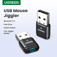UGREEN Mouse Jiggler USB Wireless Bluetooth Dongle Adapter Mouse Mover with Switch Button, Shaker 2 Jiggle Modes, Keep PC Awake