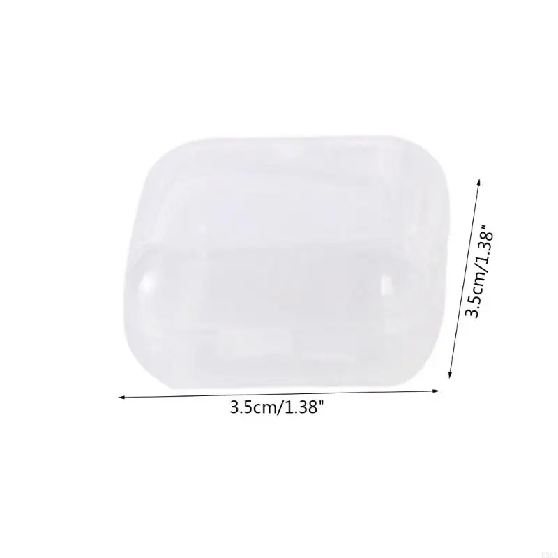 K3KD 10PCS/SET Пластиковые шарики контейнеры для хранения мини -прозрачная квадратная коробка пустое корпус