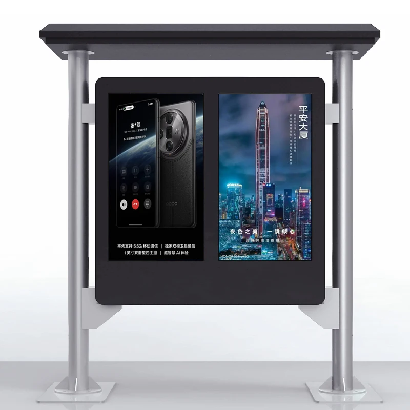 شاشة LCD رقمية قائمة على الأرض مقاس 65 بوصة، لافتات إعلانية LCD، شاشة رقمية للتسويق وشاشة LCD تعمل باللمس