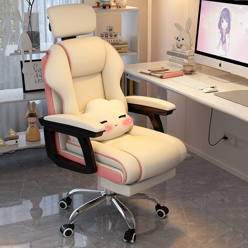 Girl Computer Office Chair White Cute Comfortable Swivel Office Chair Ergonomics Study Cadeiras De Escritorio Home Furniture