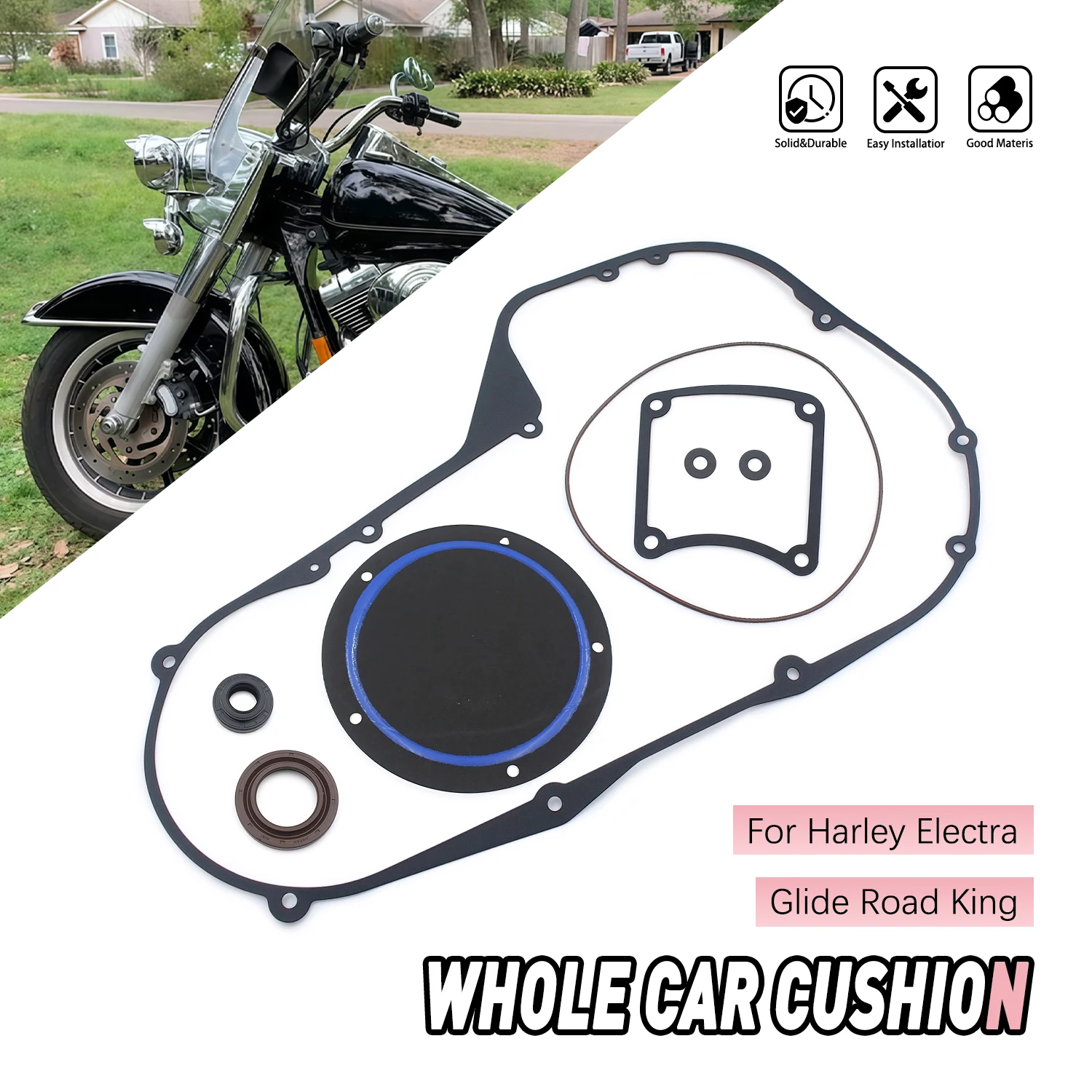 

Motorcycle Accessories For Harley Road King Electra Street Glide Twin Cam Bagger Touring models Clutch Primary Cover Gasket Kit