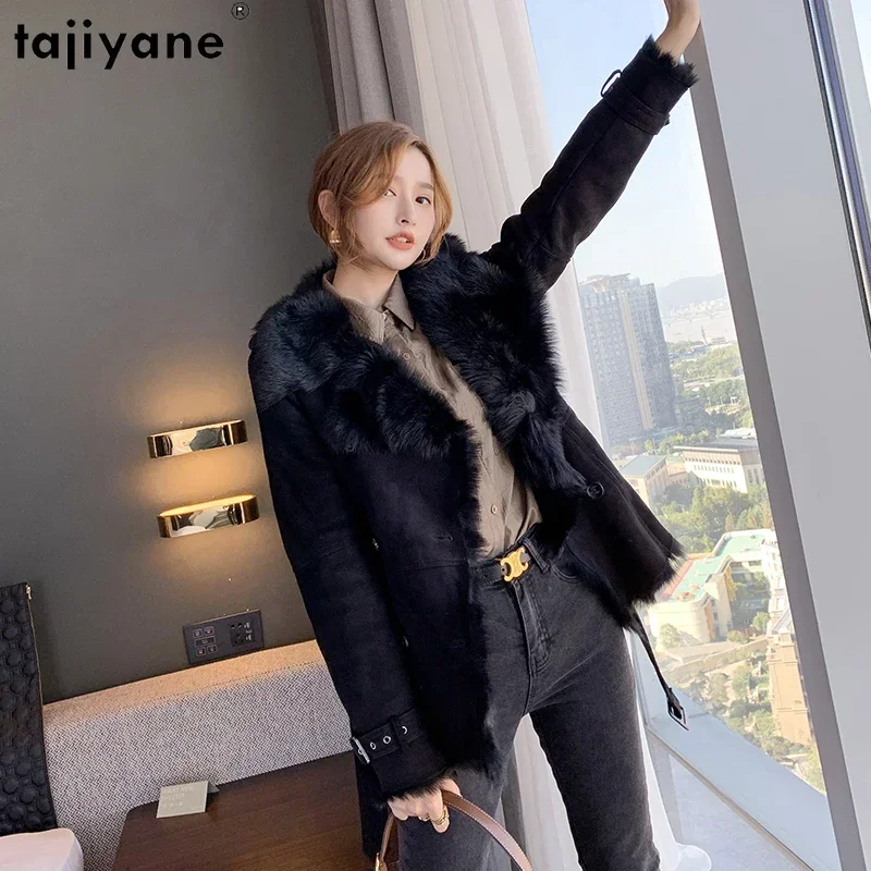 Tajiyane Real Fur Coat Womens Clothing Natural Lamb Fur Jackets for Women 2023 Luxury Winter Genuine Leather Jacket