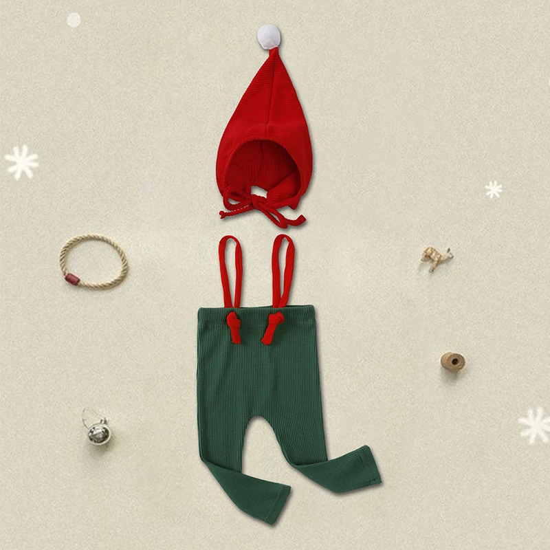 2025 طفل عيد الميلاد ملابس لطيف متماسكة السراويل مع قبعة طفل الفتيات الفتيان السراويل المولود الجديد ملابس الطفل القطن الوليد وتتسابق #4