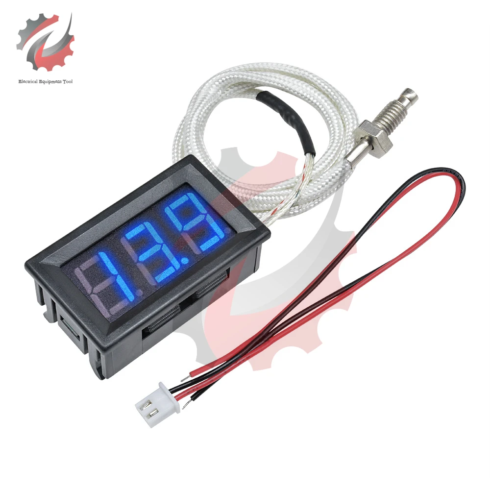 Industrial High Temperature K-Type M6 Thermocouple Thermometer 12V Digital Temperature Meter Tester -30~800 Degree Thermograph