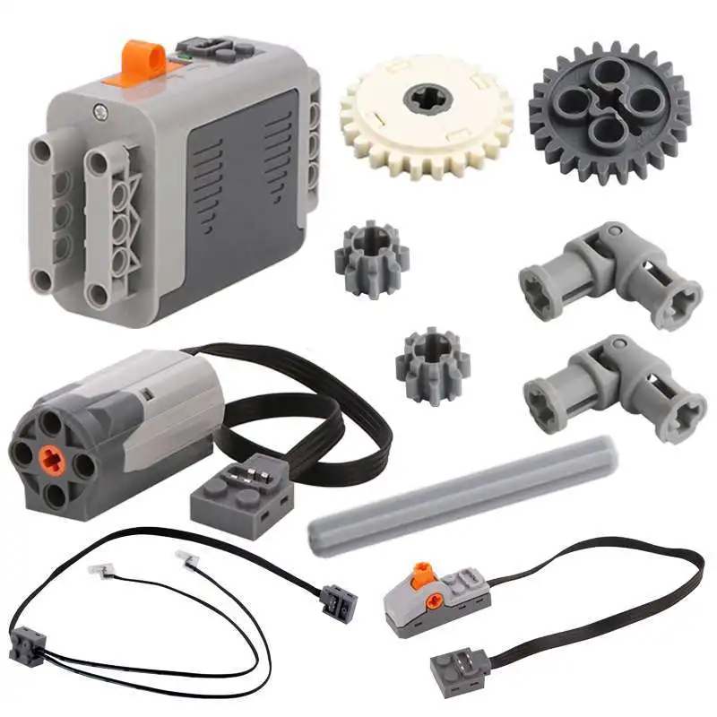 Juego de funciones de potencia del Motor M 8293 bloques de construcción técnicos engranajes/interruptores/conector de eje ladrillos MOC piezas de bricolaje modelo piezas de juguetes