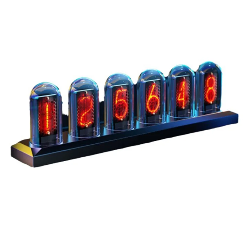 رائجة البيع-RGB LED Nixie ساعة أنبوبية IPS شاشة ملونة تأثير متوهج لتقوم بها بنفسك شاشة تناظرية رقمية ضوء الليل لعبة سطح المكتب ديكور المنزل