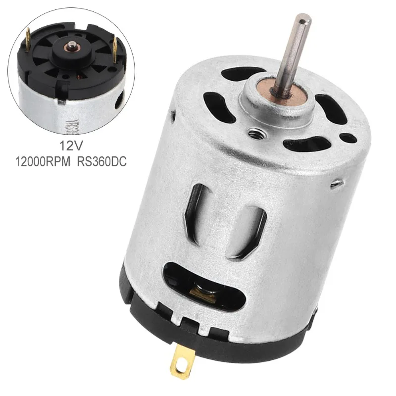RS360 Motor 12000RPM High Speed DC Miniature Motor for Small Household Appliances, Toys, DIY Models