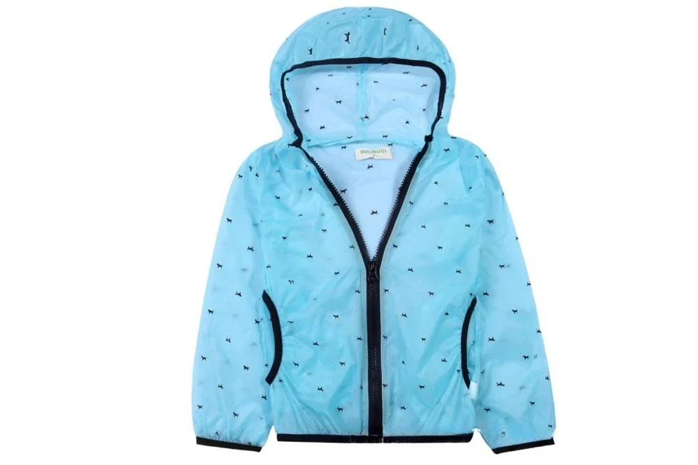 Summer sunproof jacket for boys and girls clothes printed hooded coat thin 2-6 years