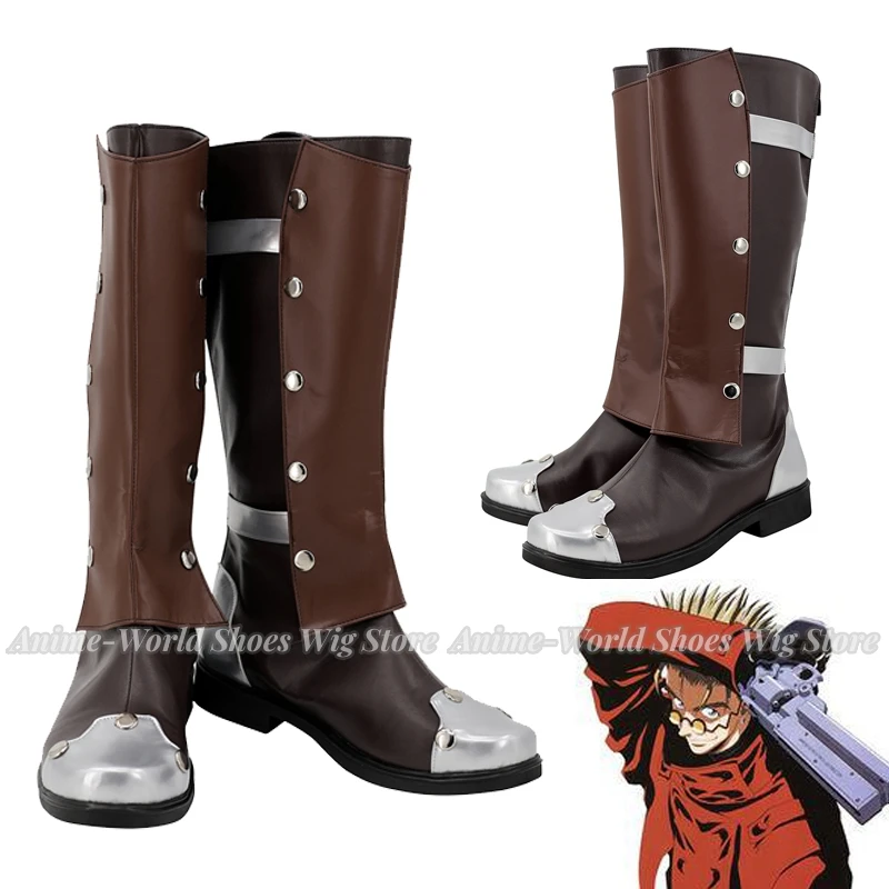 TRIGUN Vash The Stampede Cosplay Anime chaussures accessoires de déguisement hommes bottes en cuir PU costumes de fête d'halloween accessoires sur mesure