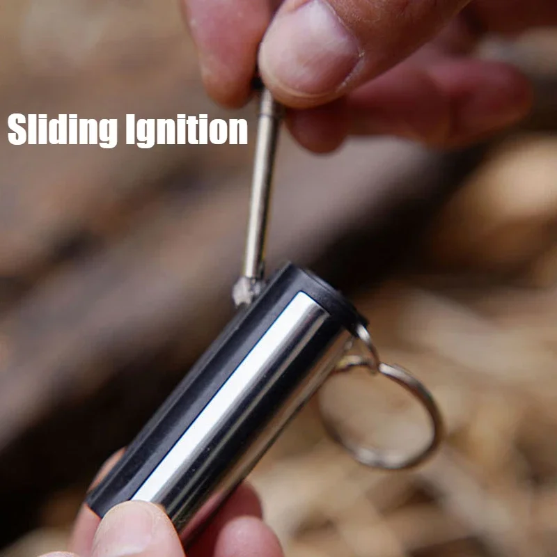 Can Be Used 10000 Times Multifunctional Stainless Steel Match Lighter Keychain Windproof & Waterproof Bullet Cigarette Lighters