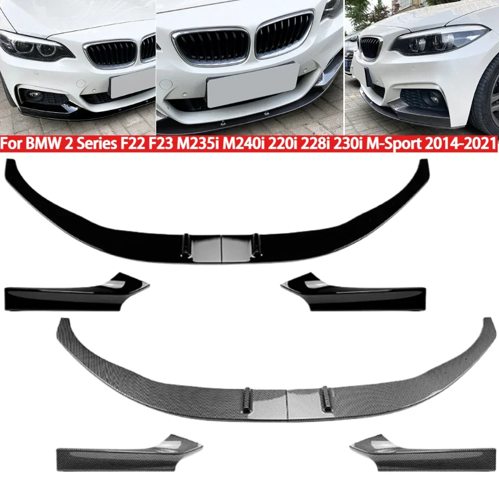 

4 шт./компл. передний бампер, разделитель губ, диффузор, спойлер, комплект для BMW 2 серии F22 F23 M235i M240i 220i 228i 230i M-Sport 2014-2021
