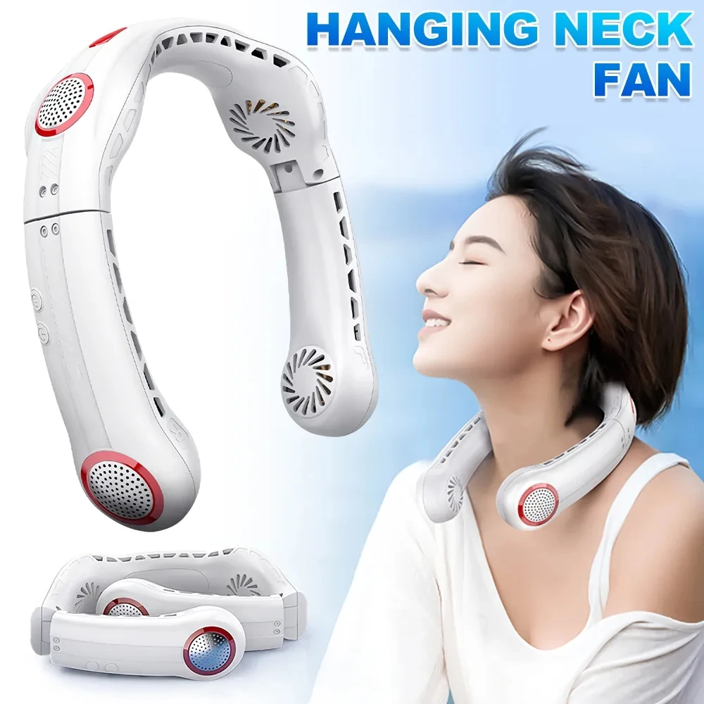 

Portable Neck Fan USB Rechargeable 8000 Mah Bladeless Fan Mini Electric Ventilador Silent Neckband Wearable Cooling for Sports