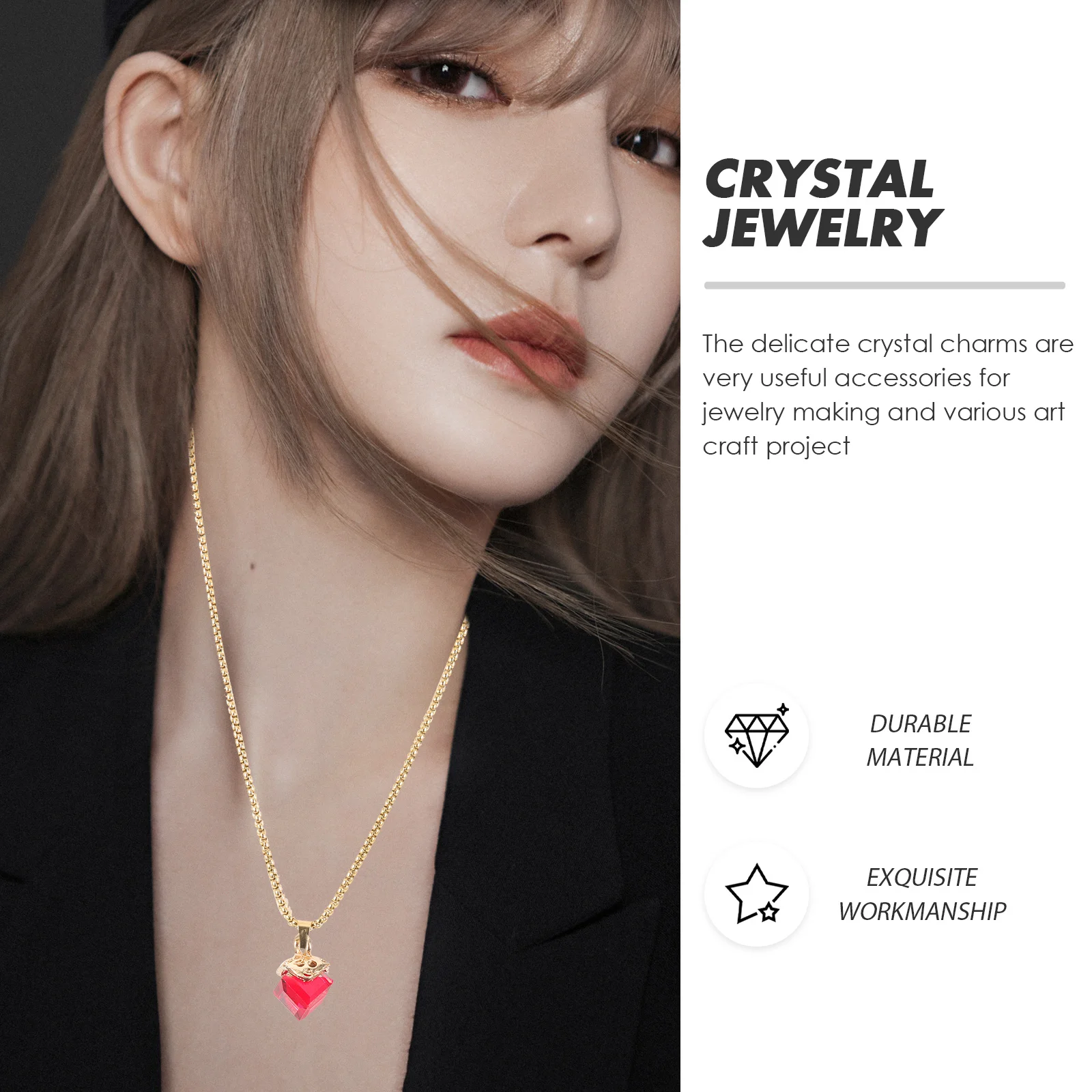 

40pcs Crystal Dangle Cubic Crystal Pendant Charms Multi-Use Diy Jewelry Making Charms Earrings Pendants Decorative Dangle