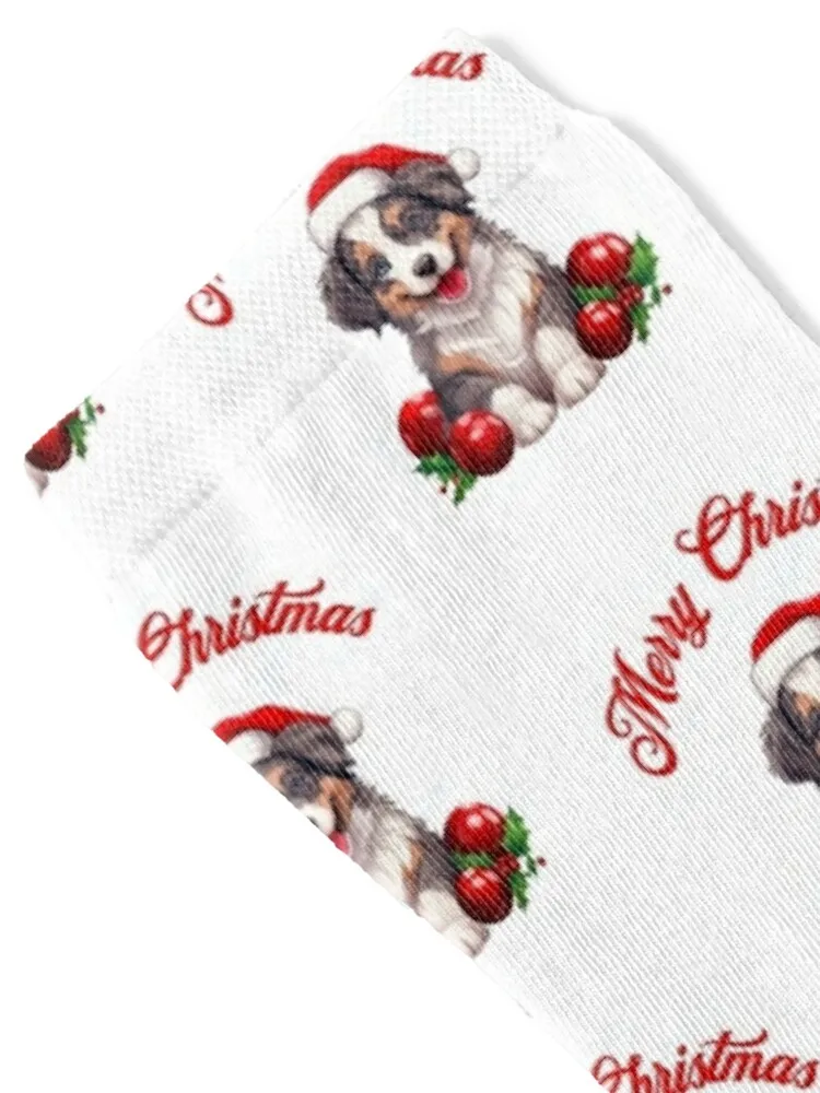 Christmas Maltese Australian Shepherd Socks