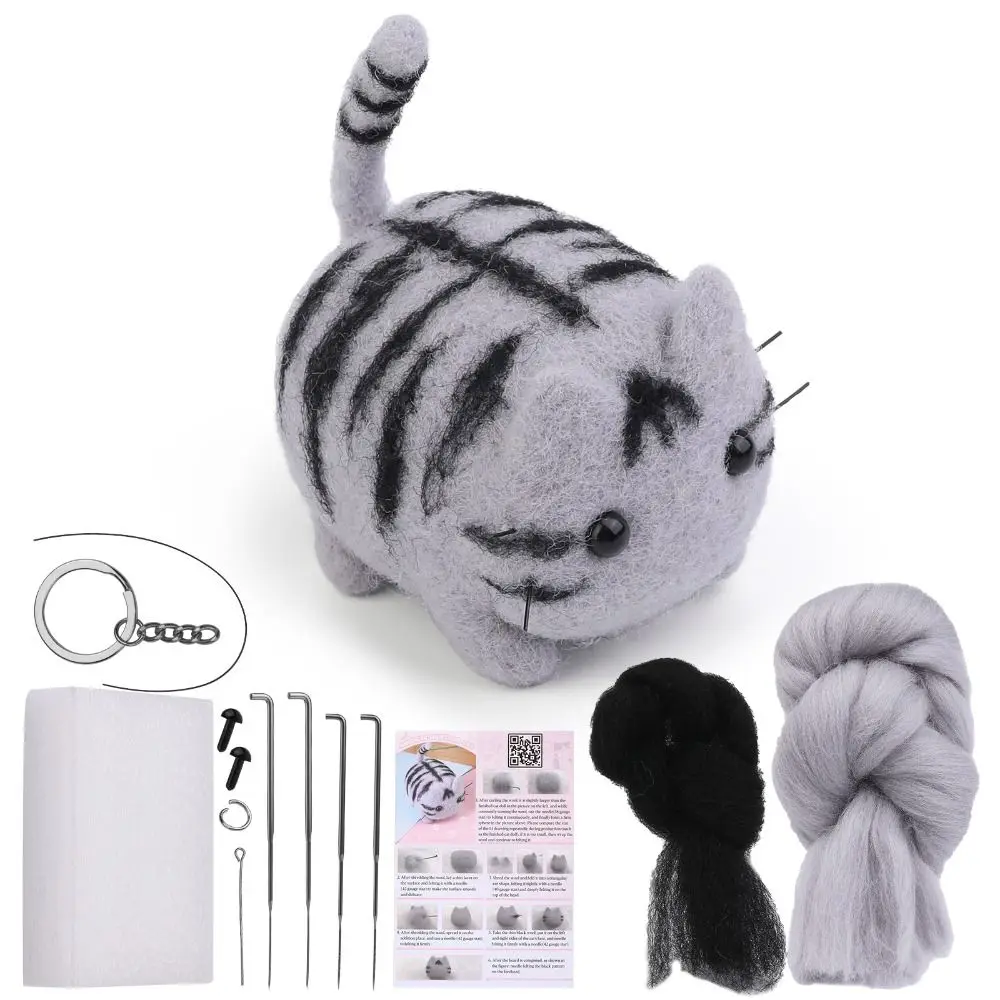 

Needlework Needle Felting Kit Handmade Animal Felting Starter Kit Package Material Wool Felting DIY Wool Felt Materials Set