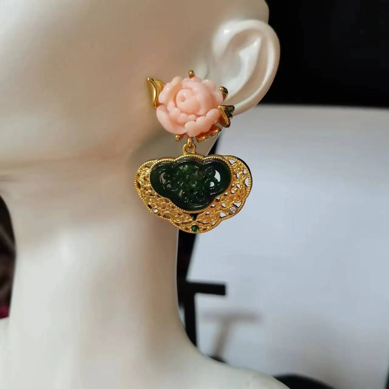 Earrings New Chinese Style Palace Style Matching Off-Shoulder Pearl Flower 925 Silver Needle Stud Earrings