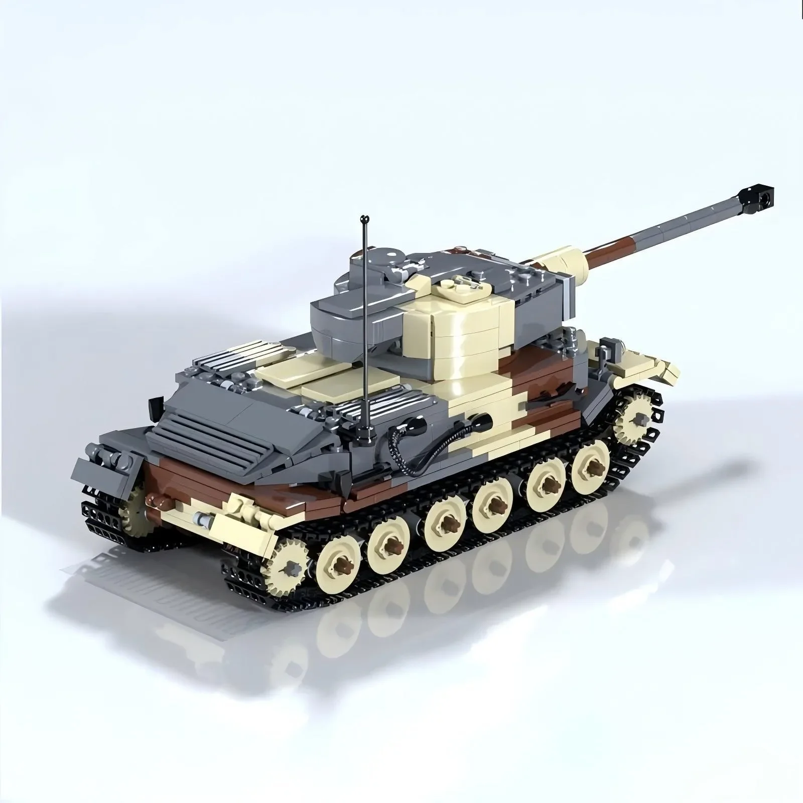 MOC Militär-Schwerpanzer mit Ketten, Gepanzertes Fahrzeug, Baustein-Set, Deutscher High-Tech Panzermodell, Kinderspielzeug, Geburtstagsgeschenk – Detail 2